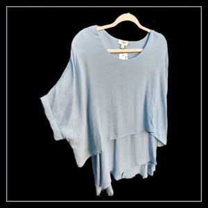 Umgee Cuffed 1/2 Sleeve Oversized Layered Tunic Top